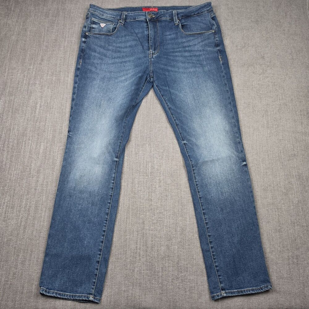 Guess Jeans Men Size 38 Vermont Slim Stretch Medium Wash Blue Denim Pants
